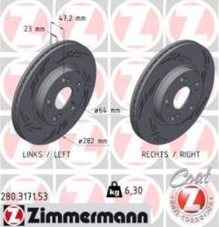Bremžu diski ZIMMERMANN 280.3171.53