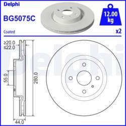 Bremžu diski DELPHI BG5075C