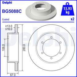 Bremžu diski DELPHI BG5088C