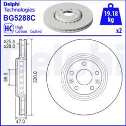 Bremžu diski DELPHI BG5288C