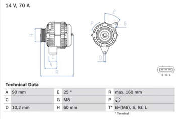Ģenerators BOSCH 0 986 040 461