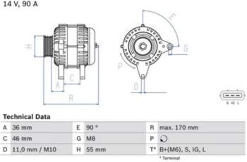 Ģenerators BOSCH 0 986 082 770