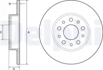 Bremžu diski DELPHI BG4655C