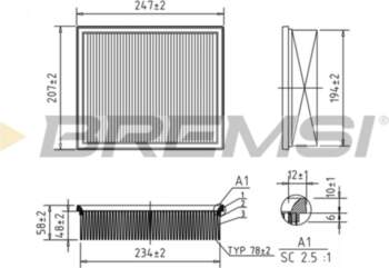 Gaisa filtrs BREMSI FA1360