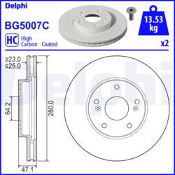 Bremžu diski DELPHI BG5007C