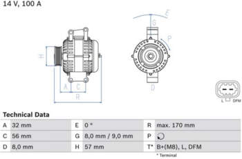 Ģenerators BOSCH 0 986 044 010