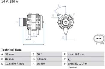 Ģenerators BOSCH 0 986 044 480