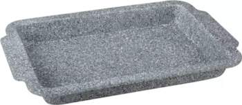 Baking pan, sheet metal, gray marble