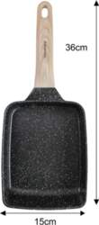 Rectangular frying pan with nonstick coating