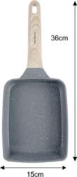 Rectangular frying pan with nonstick coating