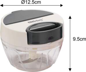 Mechanically powered kitchen food processor, white
