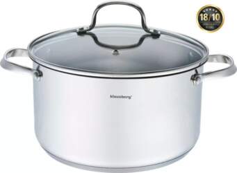Steel pot with lid, 24 cm