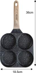 Nonstick frying pan, 4 sections, black
