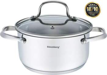 Steel pot with lid, 18 cm