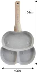 Nonstick frying pan, 3 sections, gray
