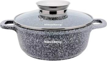 Aluminum pot, gray marble pattern, 16