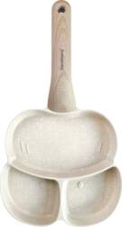 Nonstick frying pan, 3 sections, beige
