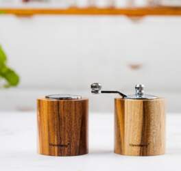Pepper mill with salt shaker -
