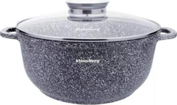 Aluminum pot, gray marbled finish, 28