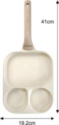 Rectangular frying pan with nonstick coating