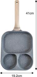 Rectangular frying pan with nonstick coating