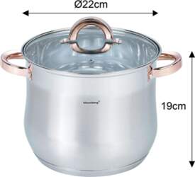 Steel pot with lid, 7.0