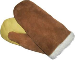 Split leather winter mittens