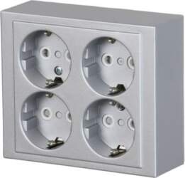 ABB Socket outlet 16 A Aluminium