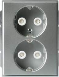ABB Socket outlet Without imprint Aluminium