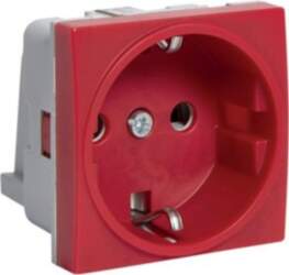Hager Red Schuko socket 2M 16A