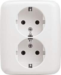 ABB SCHUKO® Double socket alpine white