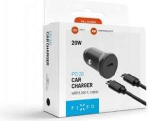 Fixed USB-C Car Charger 20W+ USB-C/USB-C