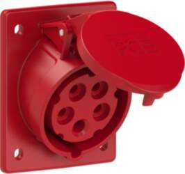 PCE CEE-flanged socket sloping (80x97mm) 16A
