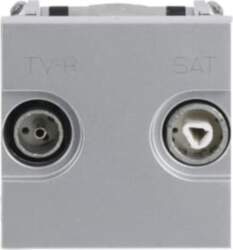 ABB Insert/cover SAT 2 gang Silver