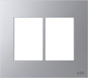 ABB Frame 3+3 modules 2-gang Silver