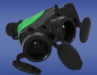 ELEKTRO-PLAST rubber branch threeway socket IP44