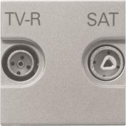 ABB Insert/cover SAT 2 gang Silver