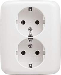ABB SCHUKO® Double socket alpine white