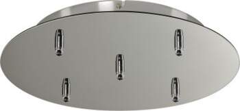FITU ceiling canopy, quintuple , round, chrome