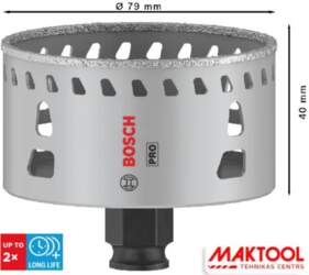 Dimanta caurumzāģis 79mm PRO Tile PC