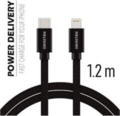 Swissten Textile USB-C - Lightning MFi