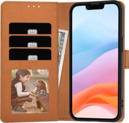 Tech-Protect Wallet iPhone 16E saddle brown