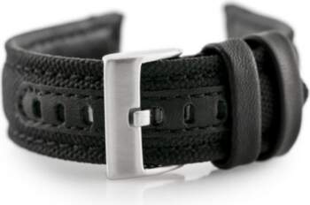 Pacific Leather watch strap - black/black
