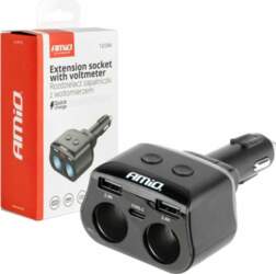 AMiO Cigarette lighter socket splitter 2x