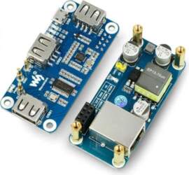 Waveshare PoE Ethernet/USB HUB HAT, paredzēts
