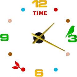 Ikonka Sticker wall clock with colored