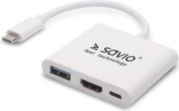 Adapteris Savio USB Type-C - HDMI