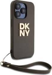 DKNY PU Leather Stack Logo Wrist