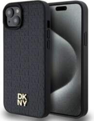 DKNY Leather Monogram Pattern Metal Logo