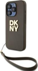 DKNY PU Leather Stack Logo Wrist